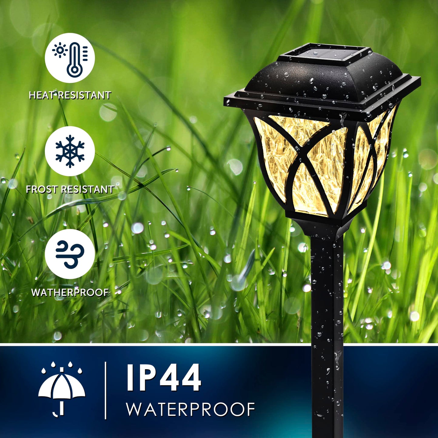 Two Outdoor Solar Pathway Lights