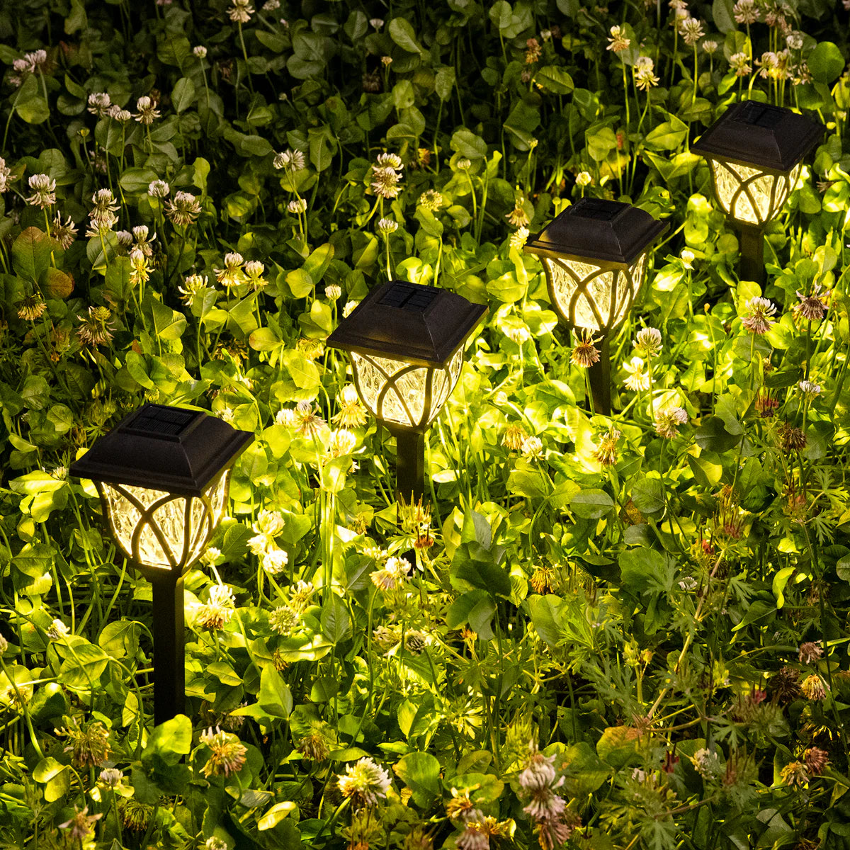 Two Outdoor Solar Pathway Lights
